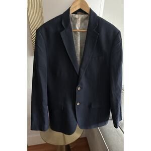 Tasso Elba Island Blue Linen Cotton Blazer Sport Coat M Preppy Coastal Summer